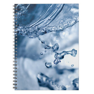 Caderno Espiral Gotas deliciosas de água azul clara