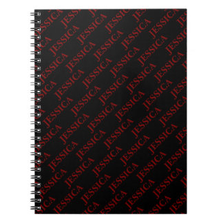 Caderno Espiral Goth Menina Vermelho & Preto Nome Feminino Escritó