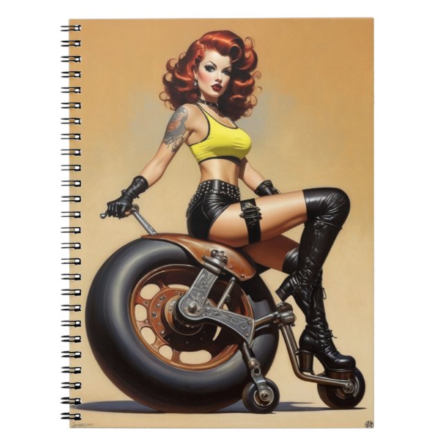 Caderno Espiral Gótica Roller Derby Girl (Frente)