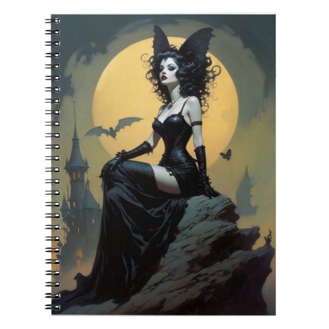 Caderno Espiral Gótico Bat Girl (Frente)