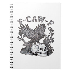 Caderno Espiral Gótico Divertido F-Caw-F Humor Corvo Essencial Ret