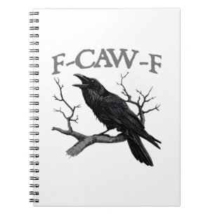 Caderno Espiral Gótico F-Caw-F Corvo Divertido Humor Essencial Vin