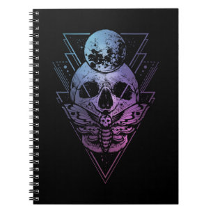 Caderno Espiral Gótico Moon Gótico Gótica Wicca Crescente Lunar