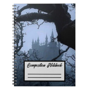 Caderno Espiral Gótico Sombrio Castelo Assustador 