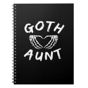 Caderno Espiral Gótico Tia Engraçada Emo Tia Punk Cujo Esqueleto