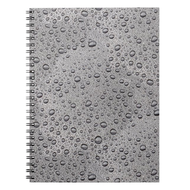 Caderno Espiral gotículas de água de cinza (Frente)