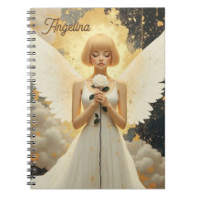 Graça Celestial Anjo Bonito e Rosa Personalizado