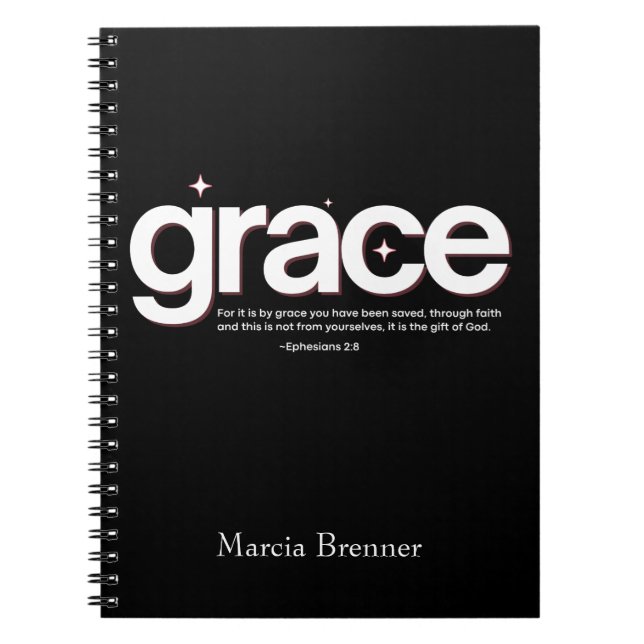 Caderno Espiral Grace Ephesianos 2:8 (Frente)