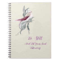 Graceful botanical bird notebook