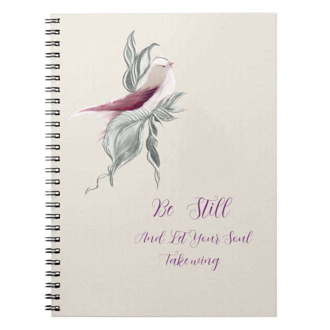 Caderno Espiral Graceful botanical bird notebook  (Frente)