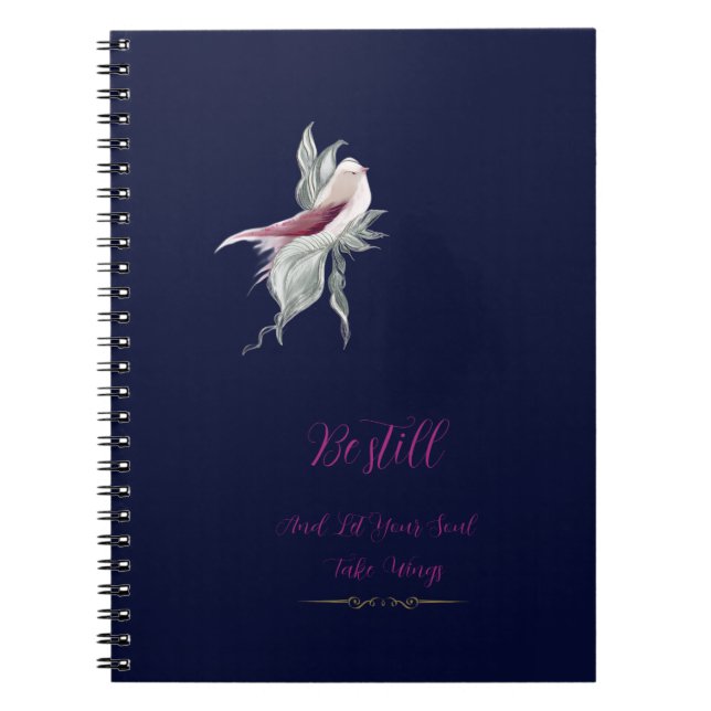Caderno Espiral Graceful botanical bird spiral notebook  (Frente)
