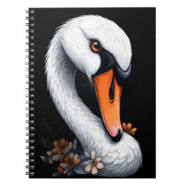 Caderno Espiral "Graceful Swan" Floral Art Spiral Notebook