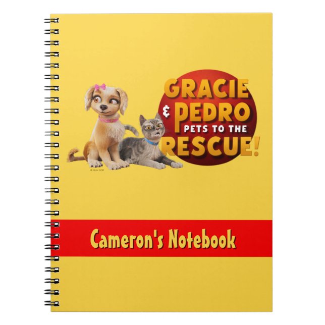 Caderno Espiral Gracie & Pedro Dupla Dinâmica (Frente)