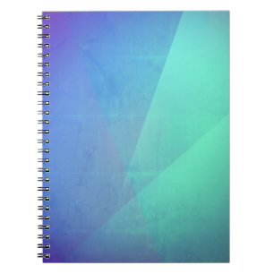Caderno Espiral Gradação Geométrica Azul Azul &Turquesa Moderna