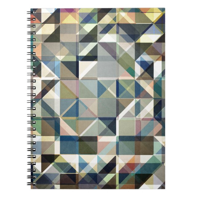 Caderno Espiral Grade de Tom da Terra Abstrato (Frente)