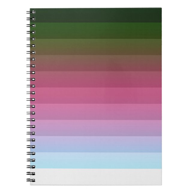 Caderno Espiral Gradient ombre stripe branda fina e multicolo (Frente)