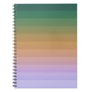 Caderno Espiral Gradient ombre stripe branda verde borrado verde