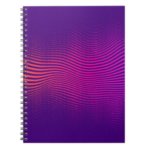 Caderno Espiral gradiente abstrato a meio-tom. fundo vibrante, wi