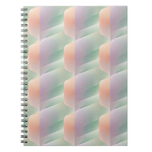 Caderno Espiral Gradiente Abstrato Pastel de Cor Suave Estética