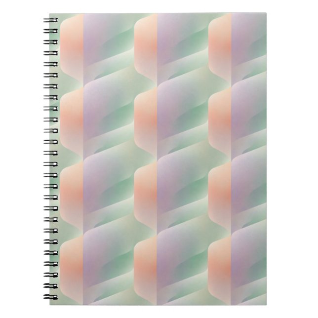 Caderno Espiral Gradiente Abstrato Pastel de Cor Suave Estética (Frente)