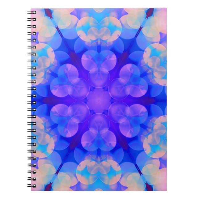 Caderno Espiral Gradiente Azul e Cor-de-Rosa Pastel Bble Art (Frente)