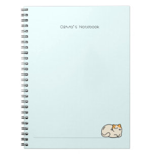 Caderno Espiral Gradiente colorido gatinho de gato bonito Nome per