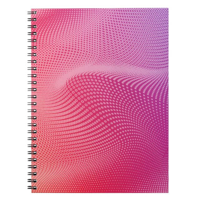 Caderno Espiral Gradiente de Mídia Social de Segundo Plano, Co (Frente)
