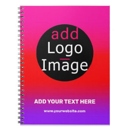 Caderno Espiral Gradiente de negócios personalizável magenta e rox