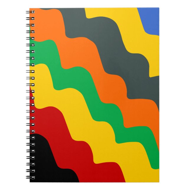 Caderno Espiral Gradiente de ondas do oceano cor-de-rosa brilhante (Frente)