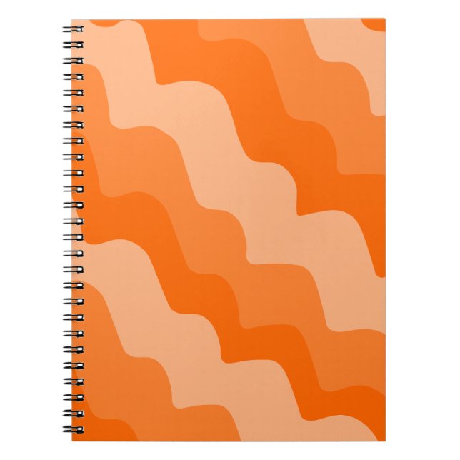 Caderno Espiral Gradiente de ondas laranja (Frente)