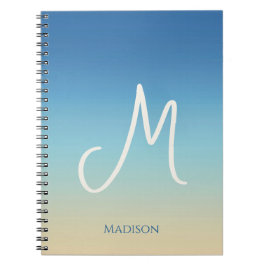 Caderno Espiral Gradiente de Praia Monograma