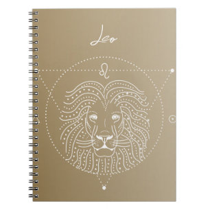 Caderno Espiral Gradiente de sigla de estrela do horóscopo Leo zod
