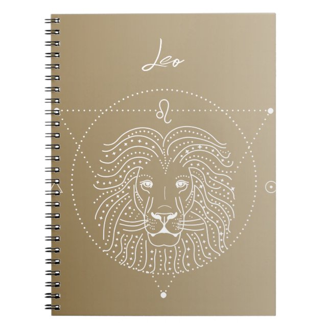 Caderno Espiral Gradiente de sigla de estrela do horóscopo Leo zod (Frente)