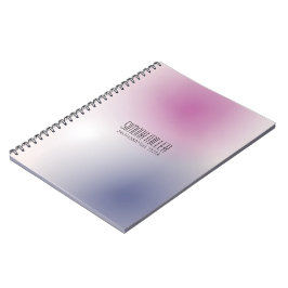 Caderno Espiral Gradiente Estético Minimalista Rosa Roxo Branco