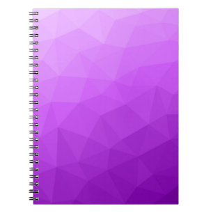 Caderno Espiral Gradiente geométrico de malha de lavanda roxa