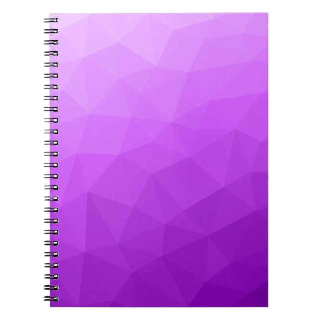 Caderno Espiral Gradiente geométrico de malha de lavanda roxa (Frente)