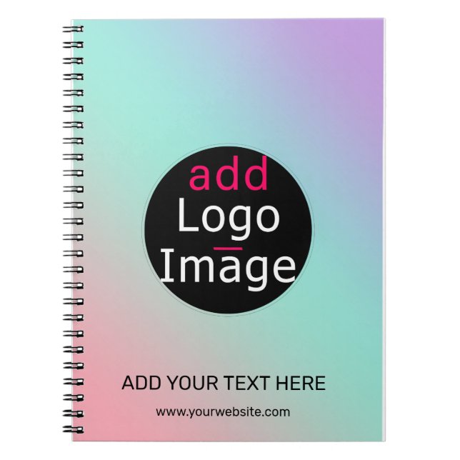 Caderno Espiral Gradiente Personalizado de Negócios Profissional d (Frente)
