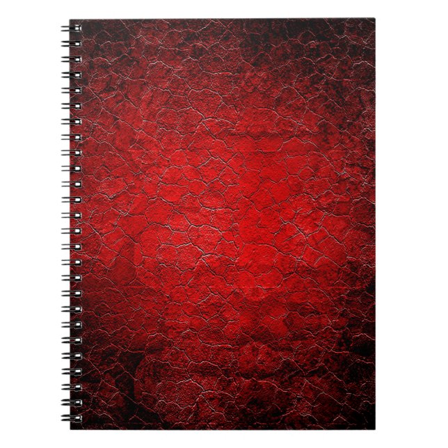 Caderno Espiral Gradiente preto de textura do gradiente vermelho (Frente)