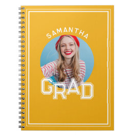 Caderno Espiral Graduação de Fotografias de Formando Simples Moder