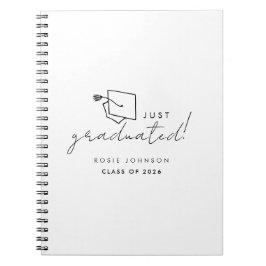 Caderno Espiral Graduação Simples em Preto e Branco