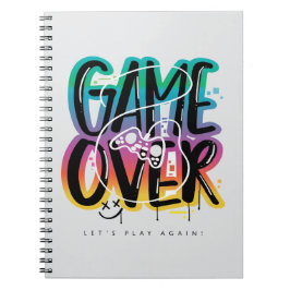 Caderno Espiral Graffiti de joystick de jogador game over