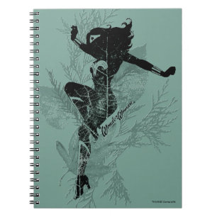 Caderno Espiral Gráfico da Folhagem de Aterrissagem da Mulher Mar
