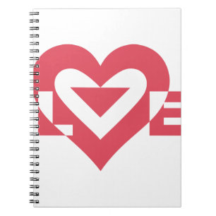 Caderno Espiral Gráfico de Amor legal, Rosa Cereja