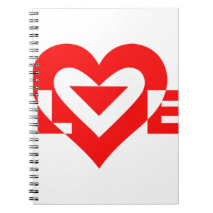 Caderno Espiral Gráfico de Amor legal, Vermelho