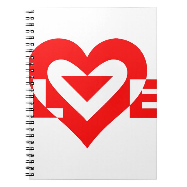 Caderno Espiral Gráfico de Amor legal, Vermelho (Frente)
