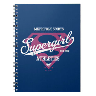Caderno Espiral Gráfico de atletismo da Supergirl Metropolis