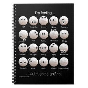 Caderno Espiral Gráfico de Emoções de Bola de Golf