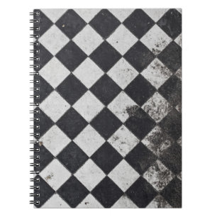 Caderno Espiral Gráfico de harlequim preto e branco
