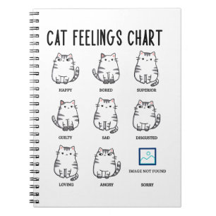 Caderno Espiral Gráfico de Sentimentos de Gatos