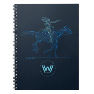 Caderno Espiral Gráfico do circuito do cavalo de equitação de